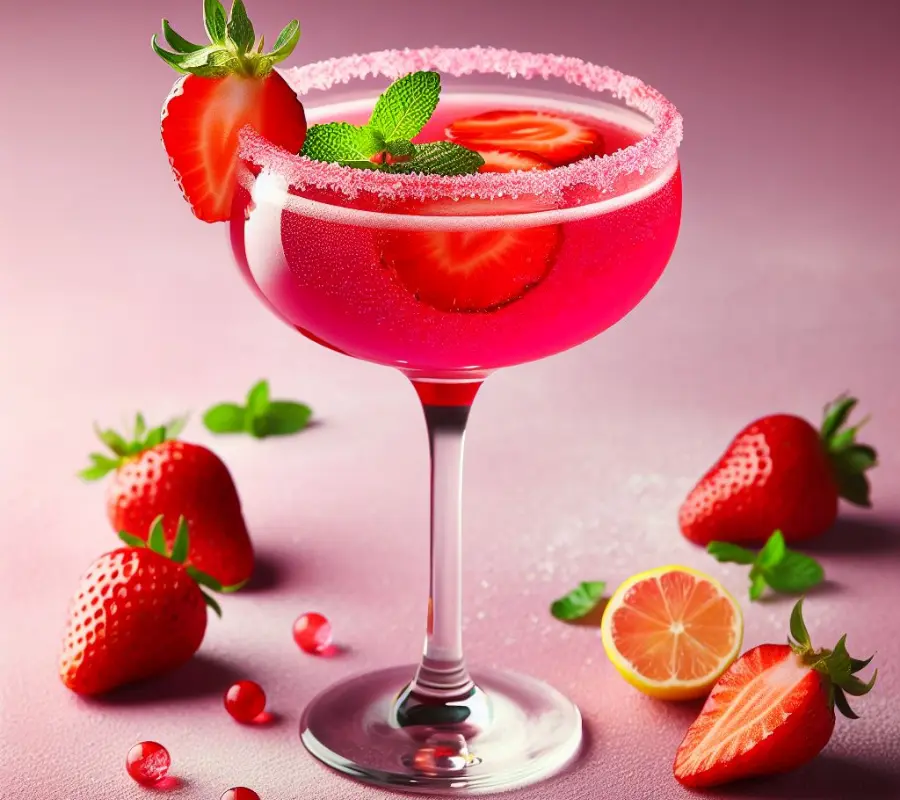 Strawberry Simple Syrup Cocktails with Strawberry twist